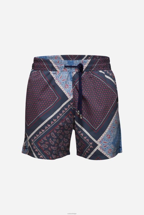 Heren Van Laack zwemshort met patchworkprint kleding XLN6N800