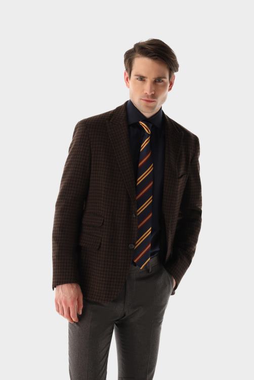 Heren Van Laack Blazer van wol met pied-de-poule-stretchmix kleding XLN6N647