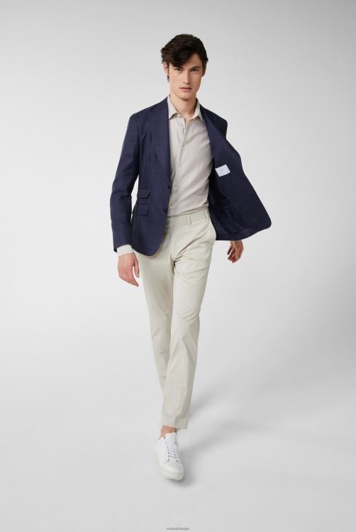 Heren Van Laack gestructureerd jasje van eenvoudige wol met moderne piek-revers blauw kleding XLN6N644