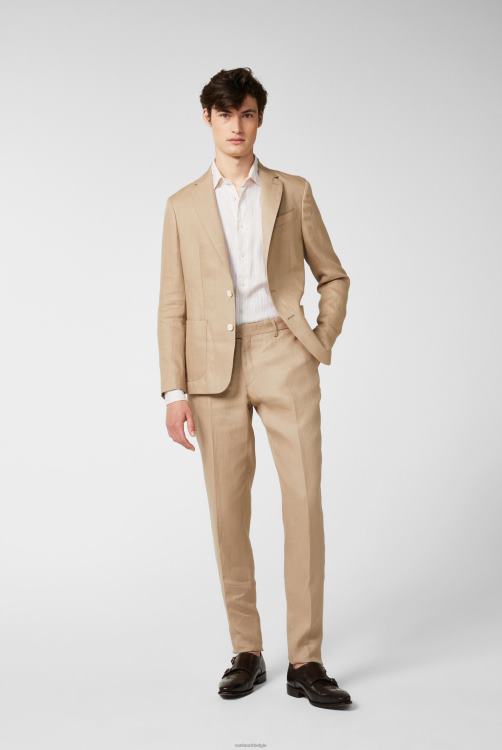 Heren Van Laack getextureerd linnen jasje beige kleding XLN6N645