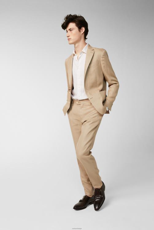 Heren Van Laack getextureerd linnen jasje beige kleding XLN6N645