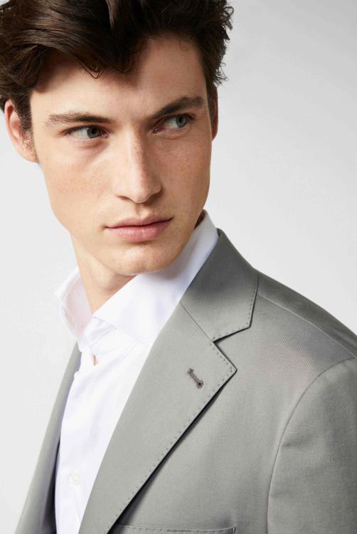 Heren Van Laack katoenen stretchjasje grijs kleding XLN6N646