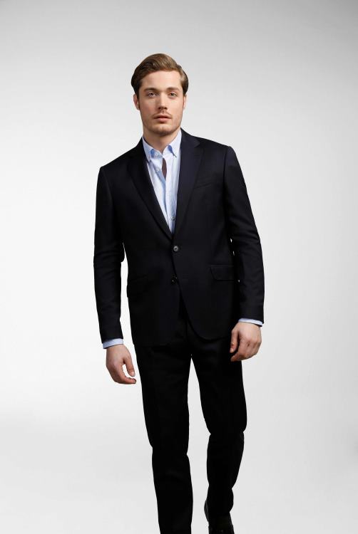 Heren Van Laack wollen jasje slim fit navy kleding XLN6N636