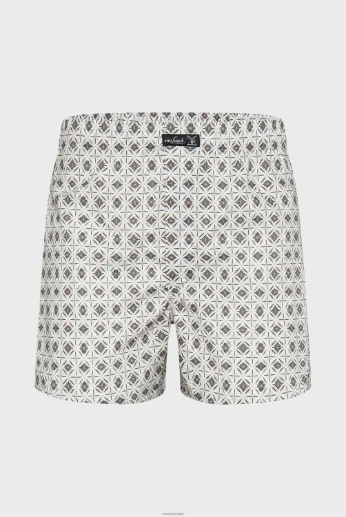 Heren Van Laack Boxershort van katoen-popeline met medaillonprint beige kleding XLN6N779