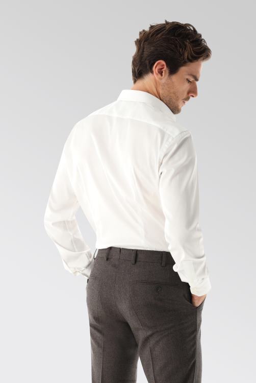 Heren Van Laack Effen katoenen poplin overhemd met stretch kleding XLN6N334