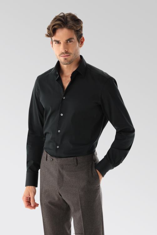 Heren Van Laack Effen katoenen poplin overhemd met stretch kleding XLN6N342