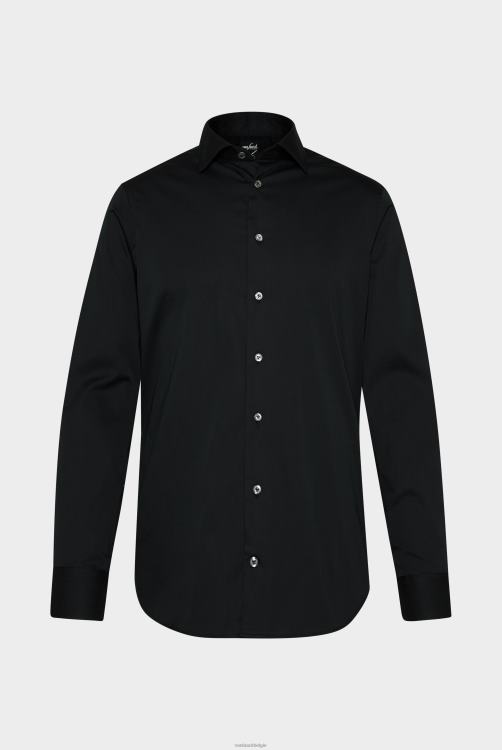 Heren Van Laack Effen katoenen poplin overhemd met stretch kleding XLN6N343