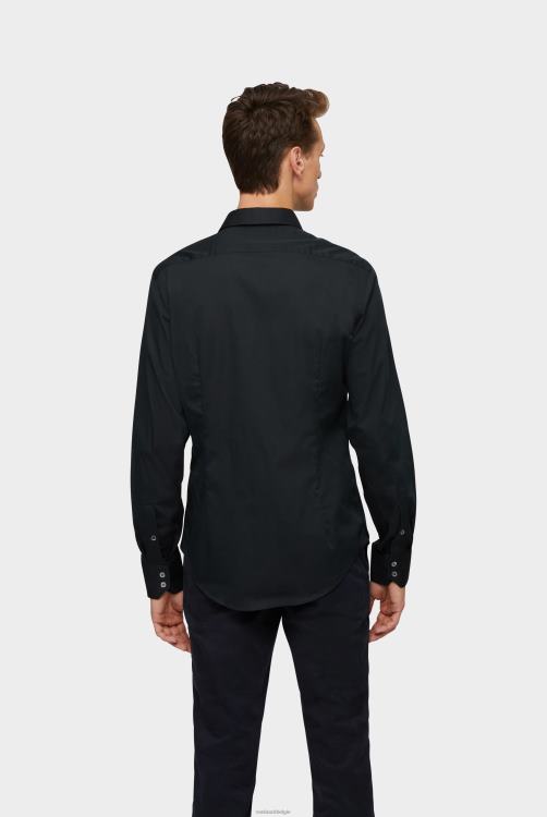 Heren Van Laack Effen katoenen poplin overhemd met stretch kleding XLN6N343