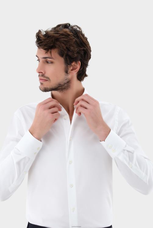 Heren Van Laack Effen katoenen poplin overhemd met stretch kleding XLN6N387