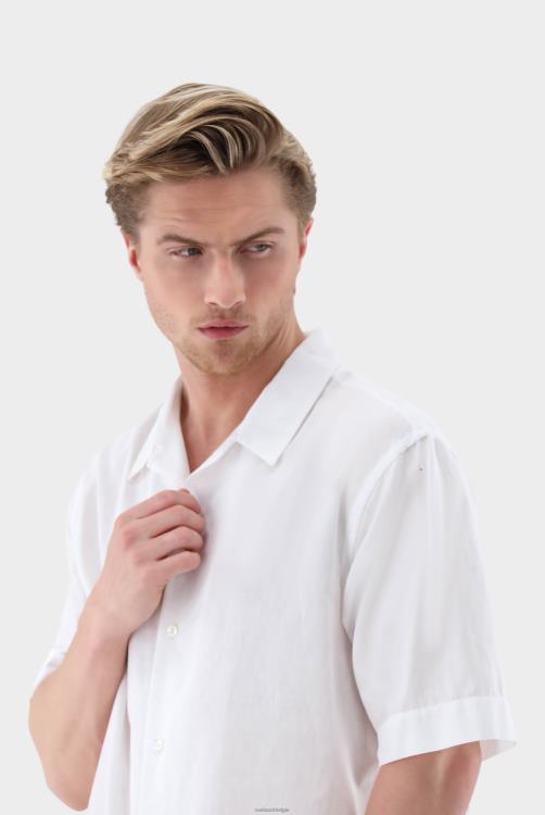 Heren Van Laack Gestreept overhemd met korte mouwen van katoen en linnen kleding XLN6N518