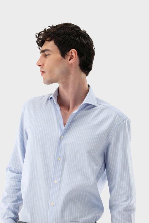 Heren Van Laack Gestreept zakelijk overhemd van twill, op maat gemaakt kleding XLN6N421