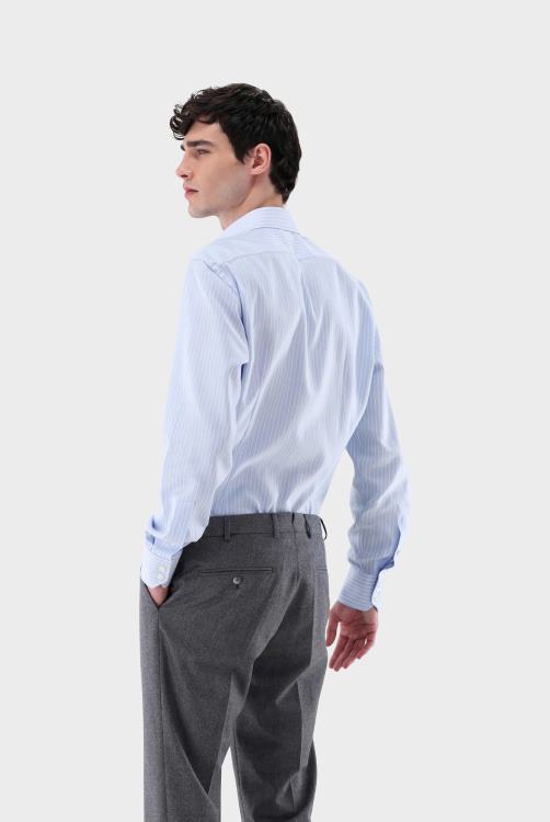 Heren Van Laack Gestreept zakelijk overhemd van twill, op maat gemaakt kleding XLN6N421