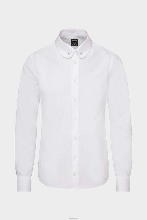 Heren Van Laack Gestructureerd overhemd met speldkraag, op maat gemaakt kleding XLN6N619
