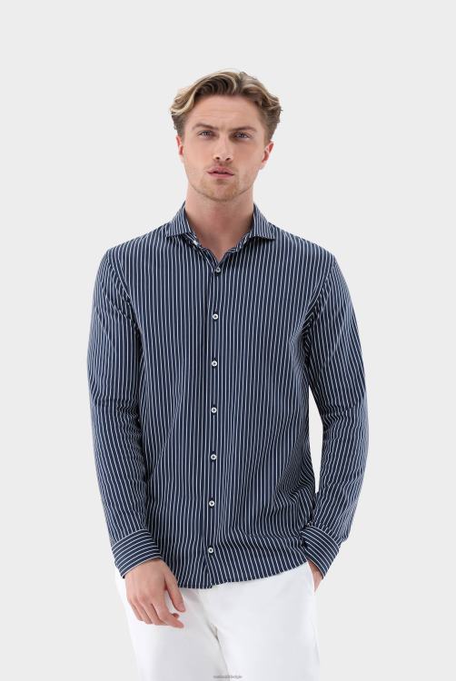 Heren Van Laack Jersey overhemd met krijtstreepprint van Zwitsers katoen kleding XLN6N462