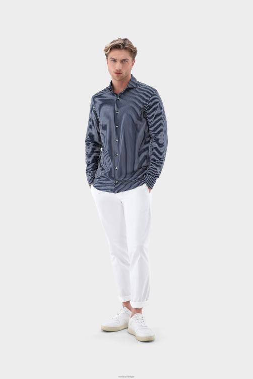 Heren Van Laack Jersey overhemd met krijtstreepprint van Zwitsers katoen kleding XLN6N462