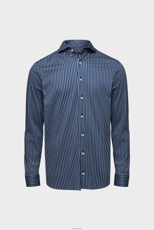 Heren Van Laack Jersey overhemd met krijtstreepprint van Zwitsers katoen kleding XLN6N462