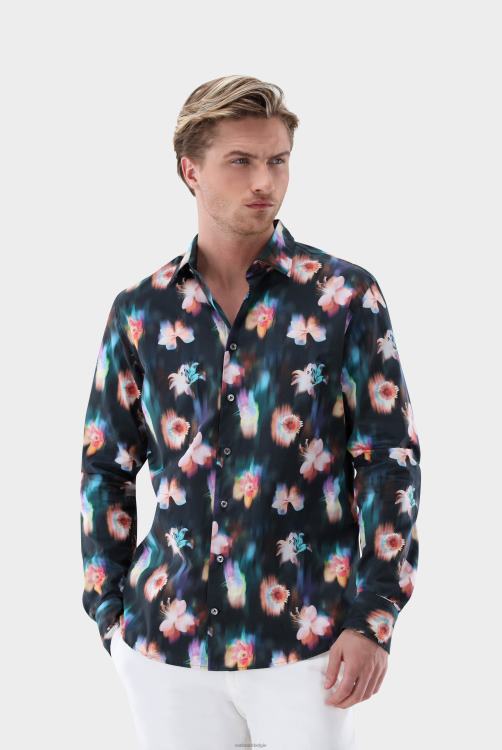 Heren Van Laack Slim fit poplin overhemd met bloemenprint kleding XLN6N530