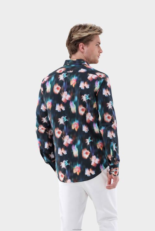 Heren Van Laack Slim fit poplin overhemd met bloemenprint kleding XLN6N530
