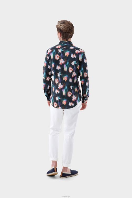 Heren Van Laack Slim fit poplin overhemd met bloemenprint kleding XLN6N530