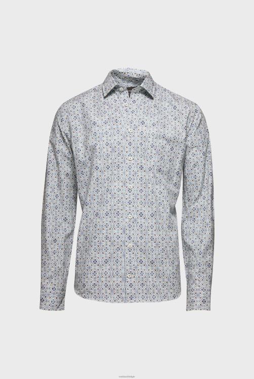Heren Van Laack Slim fit poplin overhemd met medaillonprint kleding XLN6N522