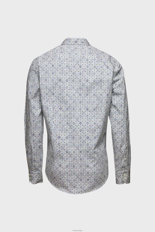Heren Van Laack Slim fit poplin overhemd met medaillonprint kleding XLN6N522