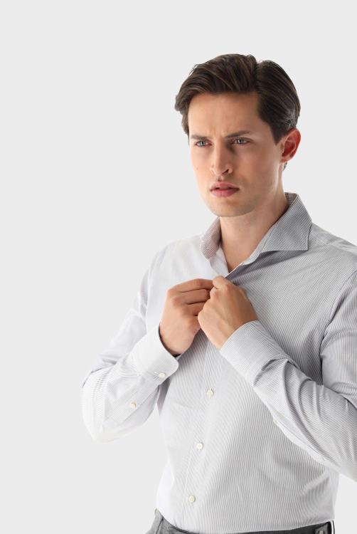 Heren Van Laack Twill overhemd met strepen op maat kleding XLN6N401