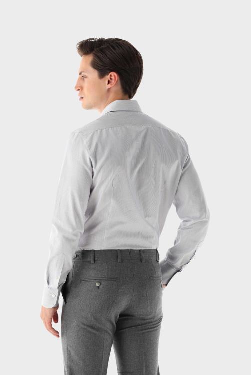 Heren Van Laack Twill overhemd met strepen op maat kleding XLN6N401