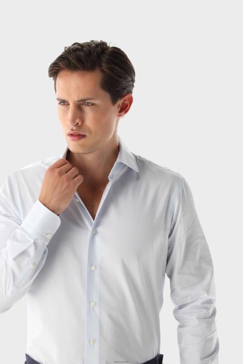 Heren Van Laack Twill overhemd met strepen op maat kleding XLN6N428