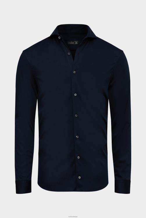 Heren Van Laack Zwitsers katoenen jersey overhemd slim fit marineblauw kleding XLN6N465