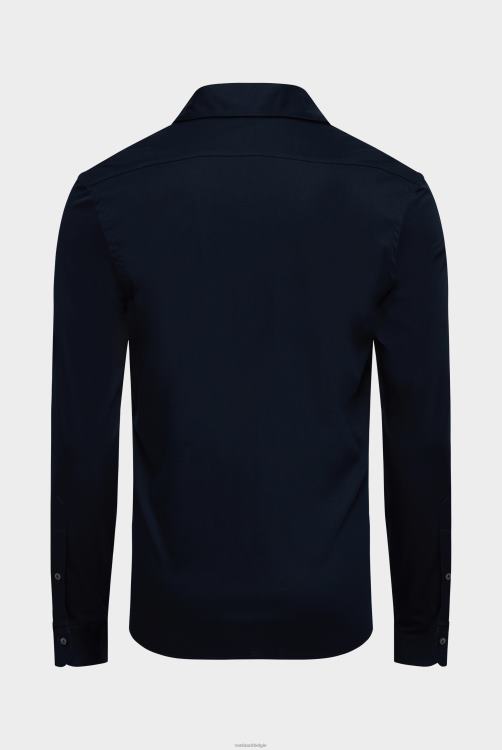 Heren Van Laack Zwitsers katoenen jersey overhemd slim fit marineblauw kleding XLN6N465