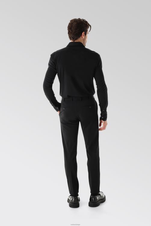 Heren Van Laack Zwitsers katoenen jersey overhemd slim fit zwart kleding XLN6N464