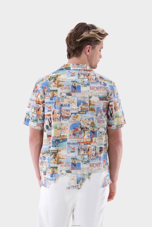 Heren Van Laack bedrukt overhemd met korte mouwen kleding XLN6N534