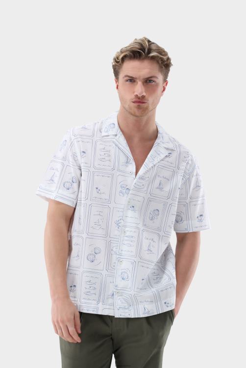 Heren Van Laack bowlingshirt met print kleding XLN6N537