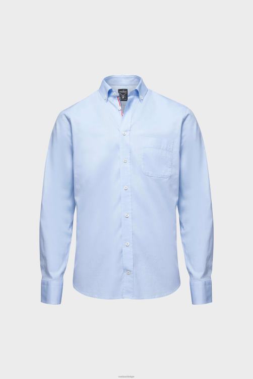 Heren Van Laack button-down overhemd met contrasterende band op maat kleding XLN6N533