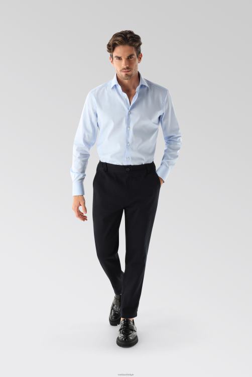 Heren Van Laack effen overhemd met structuur, nat/mandgeweven kleding XLN6N326