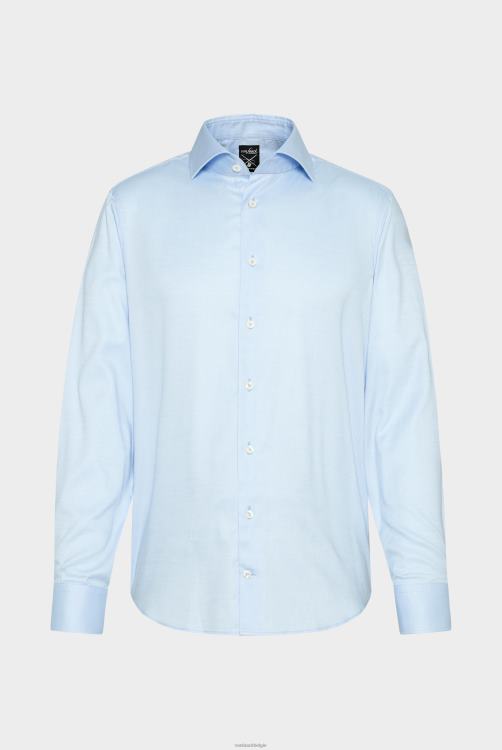 Heren Van Laack effen overhemd met structuur, nat/mandgeweven kleding XLN6N326