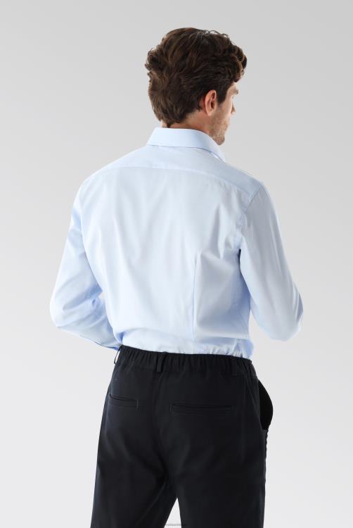 Heren Van Laack effen overhemd met structuur, nat/mandgeweven kleding XLN6N326