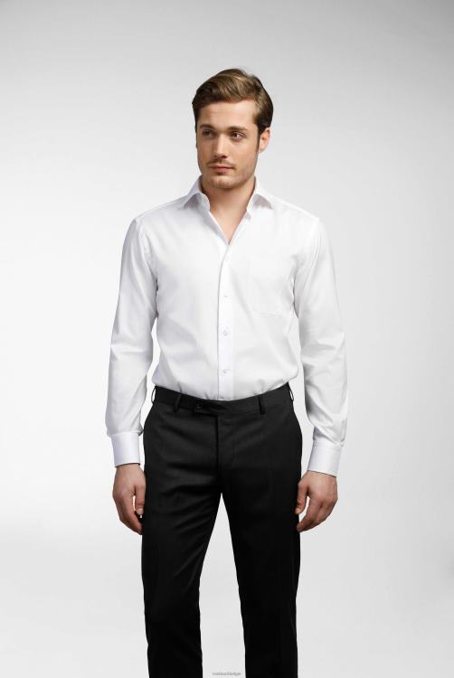 Heren Van Laack effen overhemd met structuur, nat/mandgeweven kleding XLN6N362