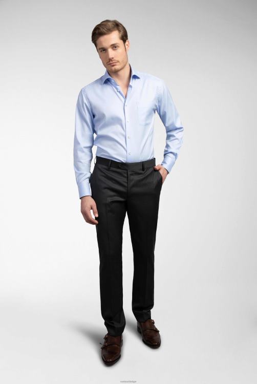 Heren Van Laack effen overhemd met structuur, nat/mandgeweven kleding XLN6N371