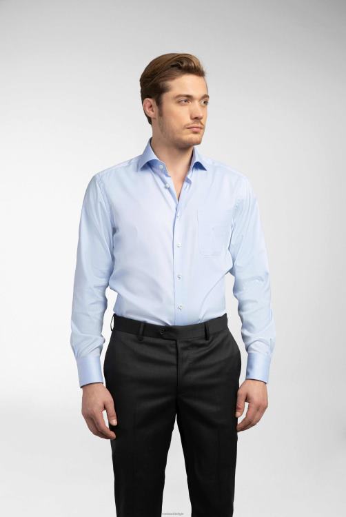 Heren Van Laack effen overhemd met structuur, nat/mandgeweven kleding XLN6N371