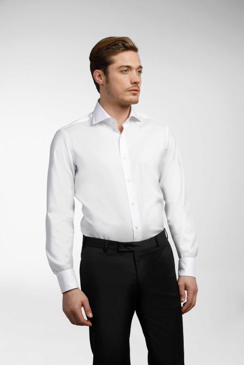 Heren Van Laack effen overhemd met structuur, nat/mandgeweven kleding XLN6N382