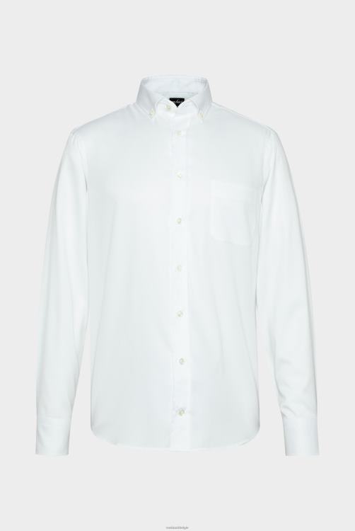 Heren Van Laack effen overhemd met structuur, nat/mandgeweven kleding XLN6N526