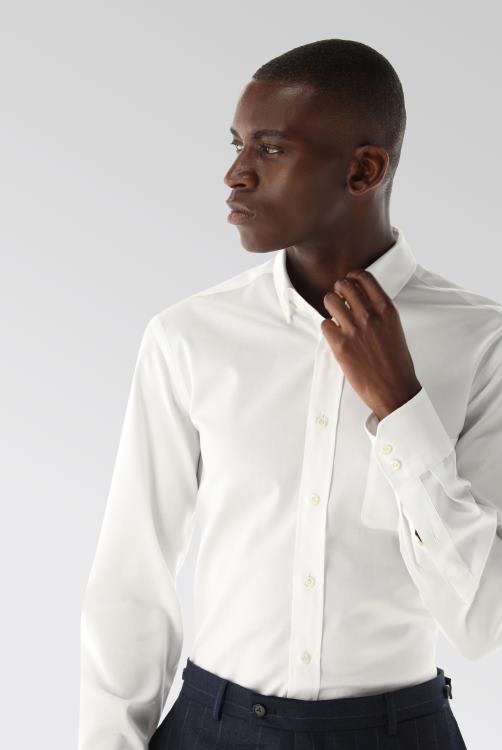 Heren Van Laack effen overhemd met structuur, nat/mandgeweven kleding XLN6N526