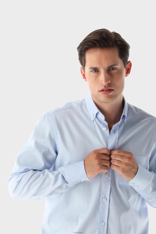 Heren Van Laack effen overhemd met structuur, nat/mandgeweven kleding XLN6N532