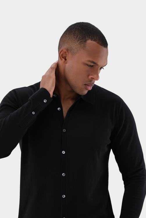 Heren Van Laack gebreid overhemd van luchtkatoen kleding XLN6N446