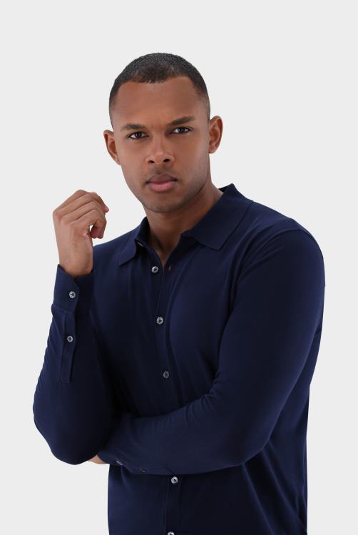 Heren Van Laack gebreid overhemd van luchtkatoen kleding XLN6N453