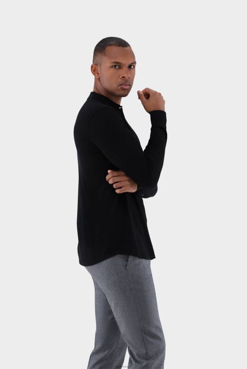 Heren Van Laack gebreid overhemd van ultrafijne merino kleding XLN6N445