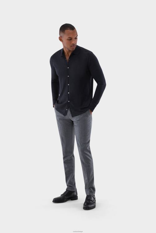 Heren Van Laack gebreid overhemd van ultrafijne merino kleding XLN6N448