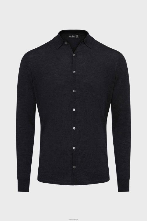 Heren Van Laack gebreid overhemd van ultrafijne merino kleding XLN6N448