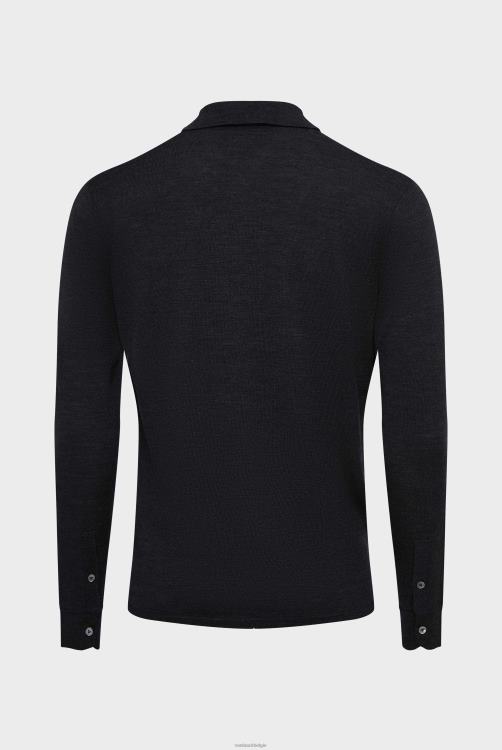 Heren Van Laack gebreid overhemd van ultrafijne merino kleding XLN6N448